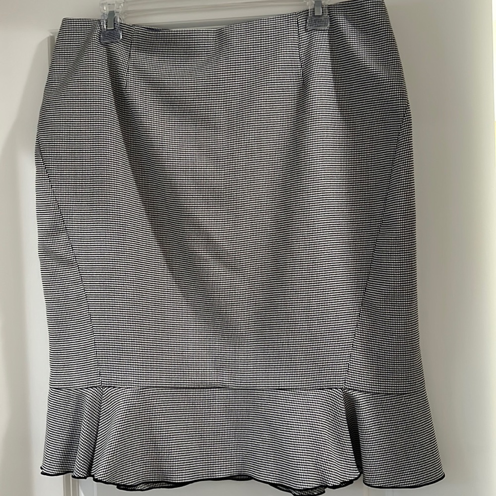 WhiteHouseBlackMarket checkered skirt. Super sharp.
